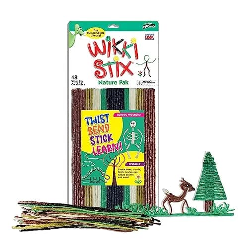 Wikki Stix Arts and Crafts for Kids Triple Play Pack, 144 Count | Non-Toxic Waxed Yarn for Creative Play thumbnail 3