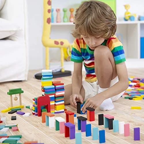 Lewo 1000 PCS Wooden Dominoes Set for Kids | 1000 Pieces (3600 Pieces Total) thumbnail 5