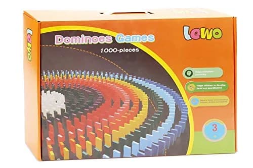 Lewo 1000 PCS Wooden Dominoes Set for Kids | 1000 Pieces (3600 Pieces Total) thumbnail 7