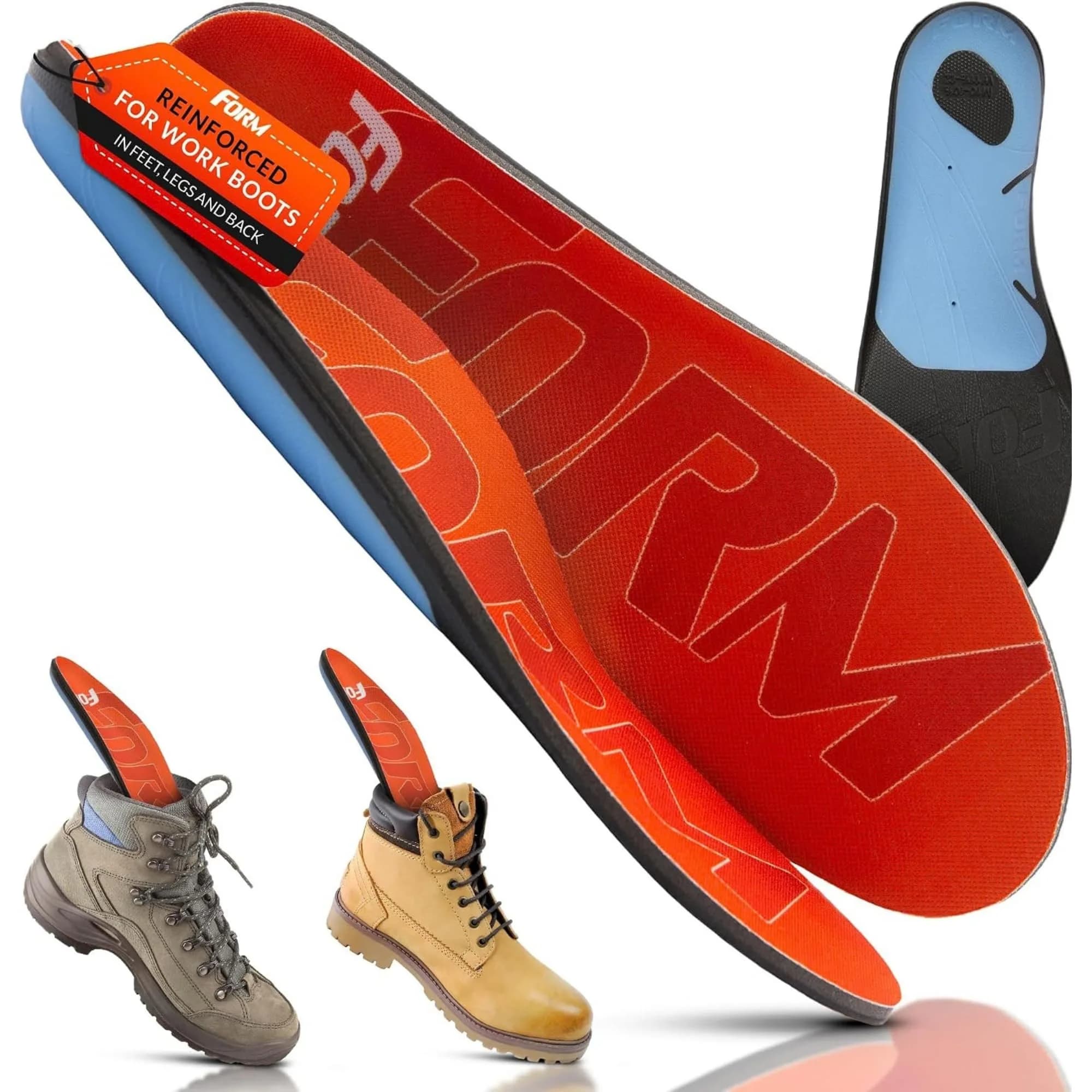 FORM Premium Insoles Heavy Duty Arch Support 14-14.5 Men / 15.5-16 Women | Supports up to 220+ lbs