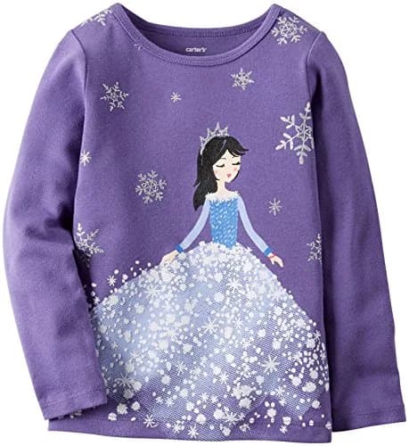 Carter's Baby Girl's Graphic Top - Princess - 12 Months | 100% Cotton, Malaysia, Casual, Loose Fit thumbnail 1