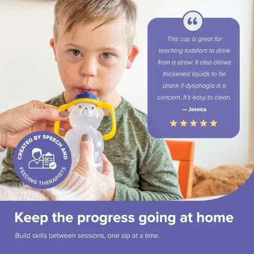 TalkTools Honey Bear Straw Cup with Handle, 7oz (207ml) | Feeding Experts Recommend for Babies 4+ Months thumbnail 5