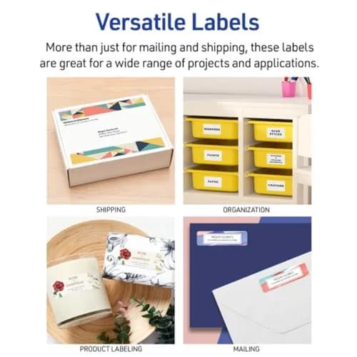 Avery Easy Peel Printable Address Labels 1" x 2-5/8" (750 Labels, White) | Sure Feed Technology for Jam-Free Printing thumbnail 4