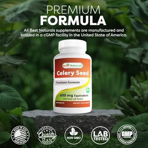Best Naturals Celery Seed 600 Mg Tablet, 180 Count | Supports Inflammation & Wellness thumbnail 5