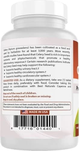 Best Naturals Celery Seed 600 Mg Tablet, 180 Count | Supports Inflammation & Wellness thumbnail 7