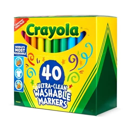 Crayola Ultra Clean Washable Markers (40ct) | Assorted Colors, Broad Line, Non-Toxic thumbnail 3