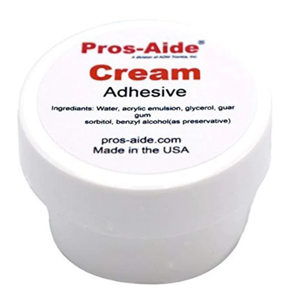 Pros-aide Cream Adhesive 0.5 Oz | Heavy Viscosity, Repair & Seam Filler — Clear