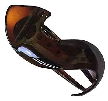 Parcelona French Crochet 3 ¼” Brown Side Slide In Jaw Yoga Claw Clip | Durable, Elegant Hair Accessory for Women & Girls thumbnail 3