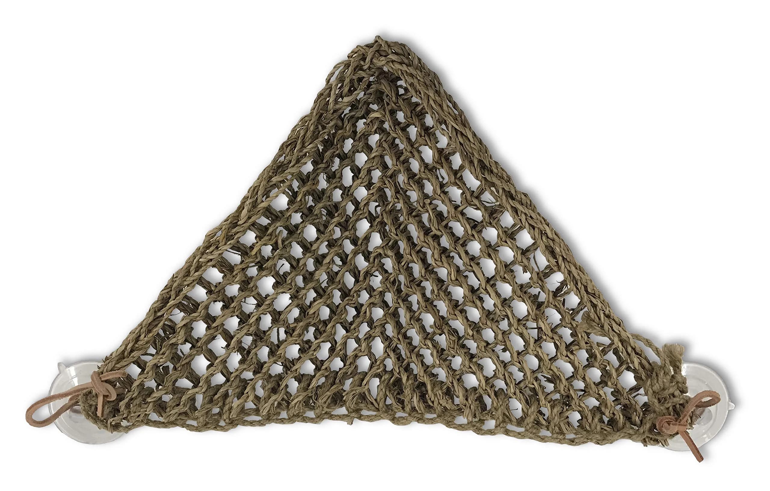 Penn-Plax Reptology Lizard Lounger Corner Triangle 38cm (15") | Natural Seagrass Fiber Perch for Reptiles — Small Corner Triangle