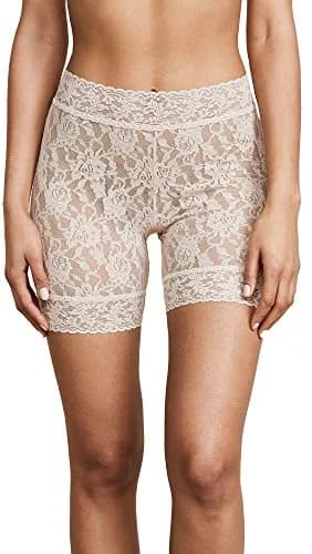 hanky panky Women's Signature Lace Bike Shorts, Chai, M | Fitted, Low Rise, 100% Cotton Lining thumbnail 1
