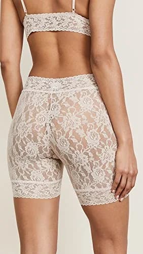 hanky panky Women's Signature Lace Bike Shorts, Chai, M | Fitted, Low Rise, 100% Cotton Lining thumbnail 3