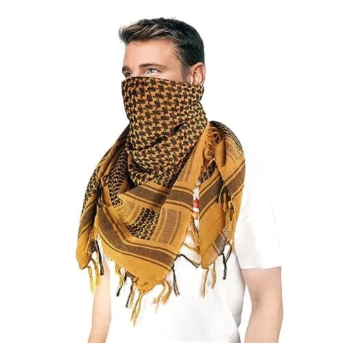 Explore Land Cotton Shemagh Keffiyeh Tactical Desert Scarf for Men Women | Breathable 100% Cotton, Sun & Dust Protection thumbnail 5