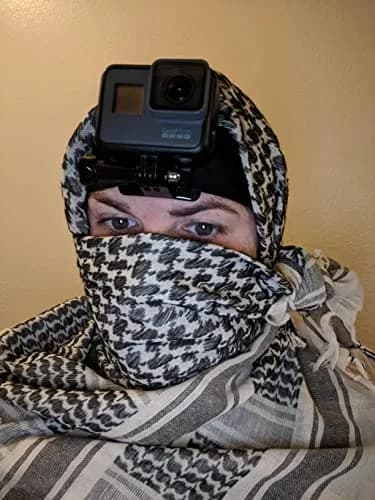 Explore Land Cotton Shemagh Keffiyeh Tactical Desert Scarf for Men Women | Breathable Cotton, Multi-Style, 41x43 Inches thumbnail 4