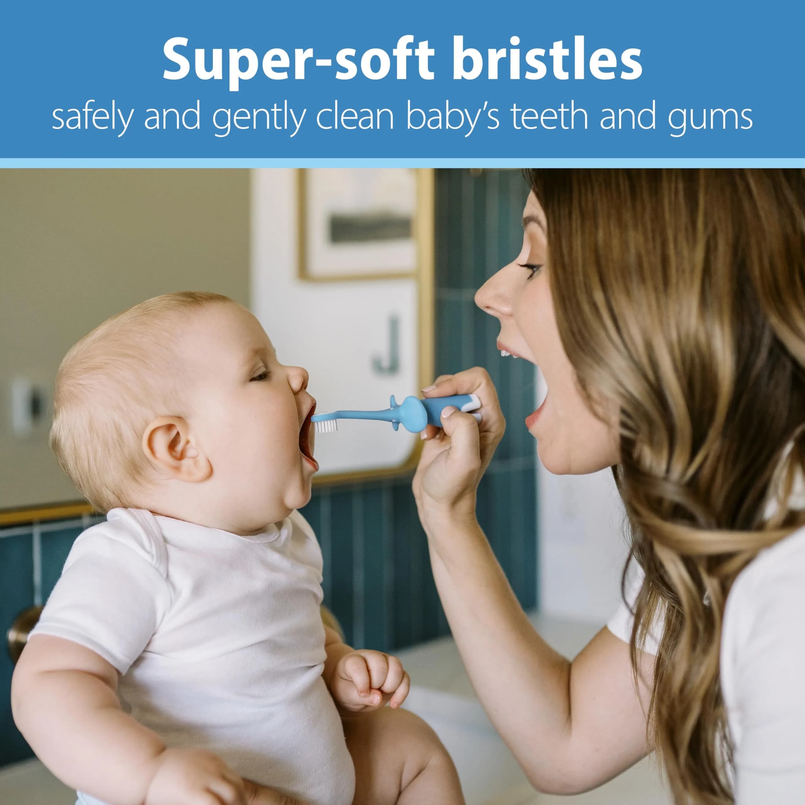 Dr. Brown's Infant Toothbrush - Blue Elephant Design | USA Imported Baby Oral Care - view 2