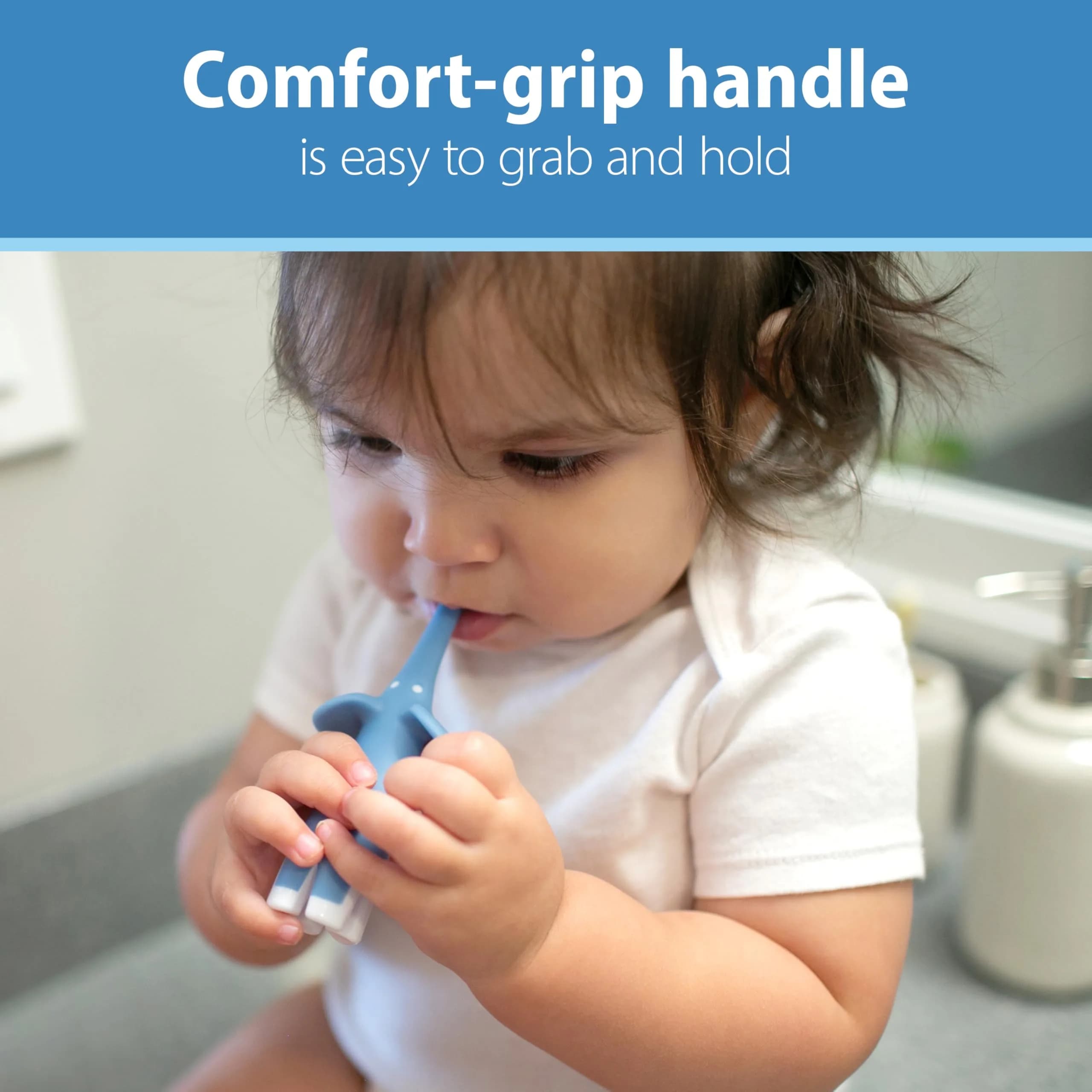 Dr. Brown's Infant Toothbrush - Blue Elephant Design | USA Imported Baby Oral Care - view 3