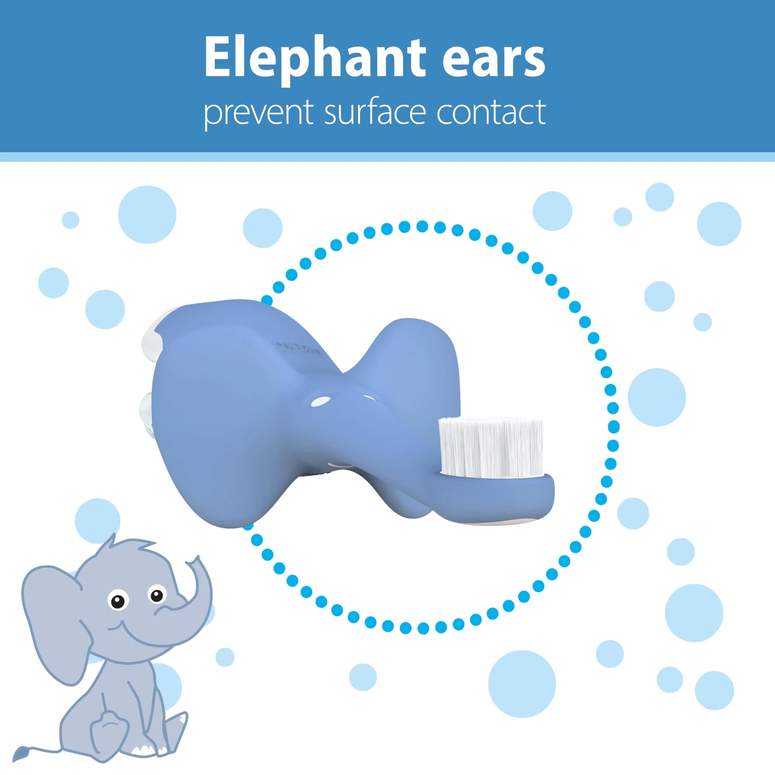 Dr. Brown's Infant Toothbrush - Blue Elephant Design | USA Imported Baby Oral Care - view 4