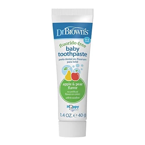 Dr. Brown's Fluoride-Free Baby Toothpaste Apple Pear 40g | Gentle, Safe & Tasty for 0-3Y thumbnail 1