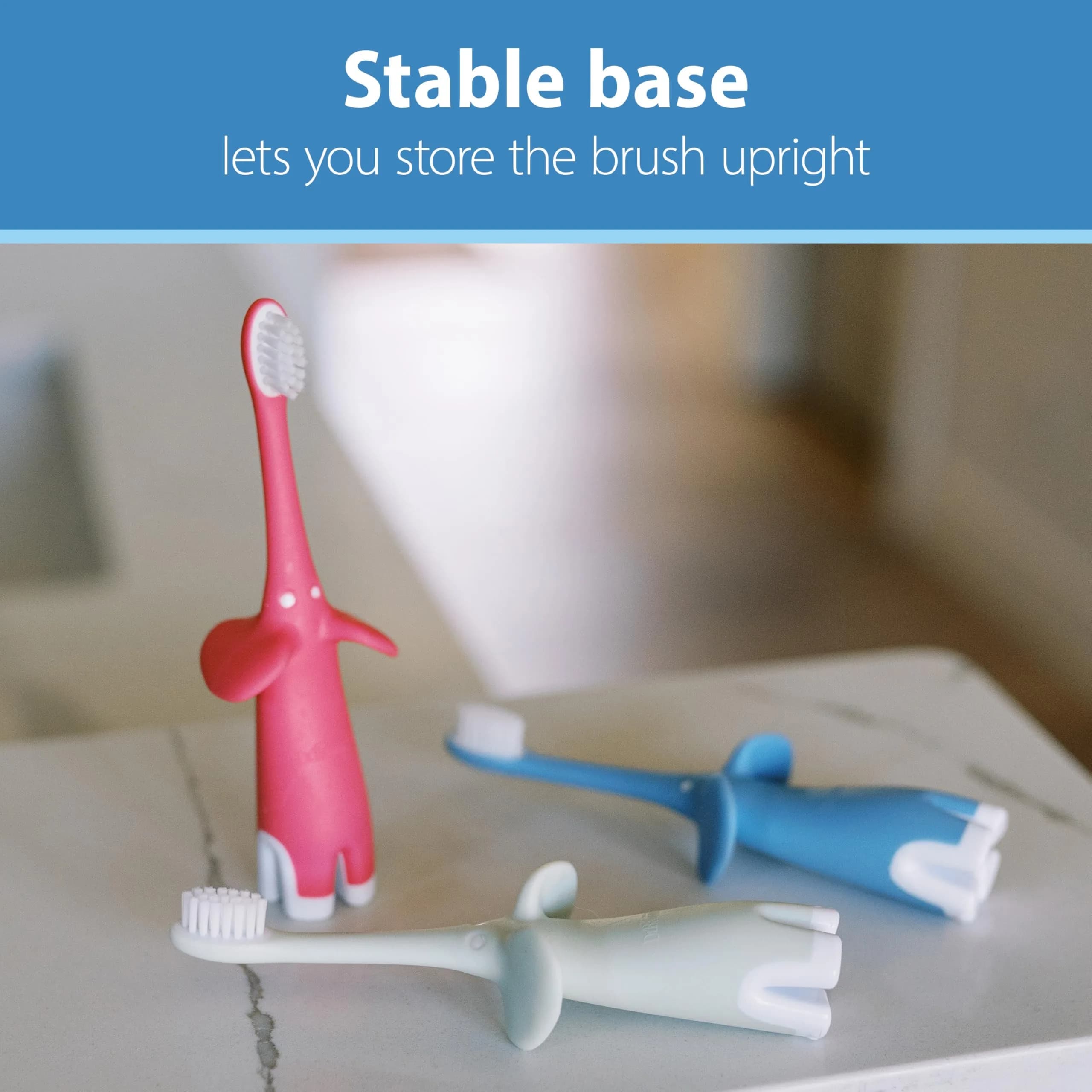 Dr. Brown's Infant-to-Toddler Toothbrush Elephant Pink 0-3 Years | BPA-Free Soft Bristle Training Brush - view 5