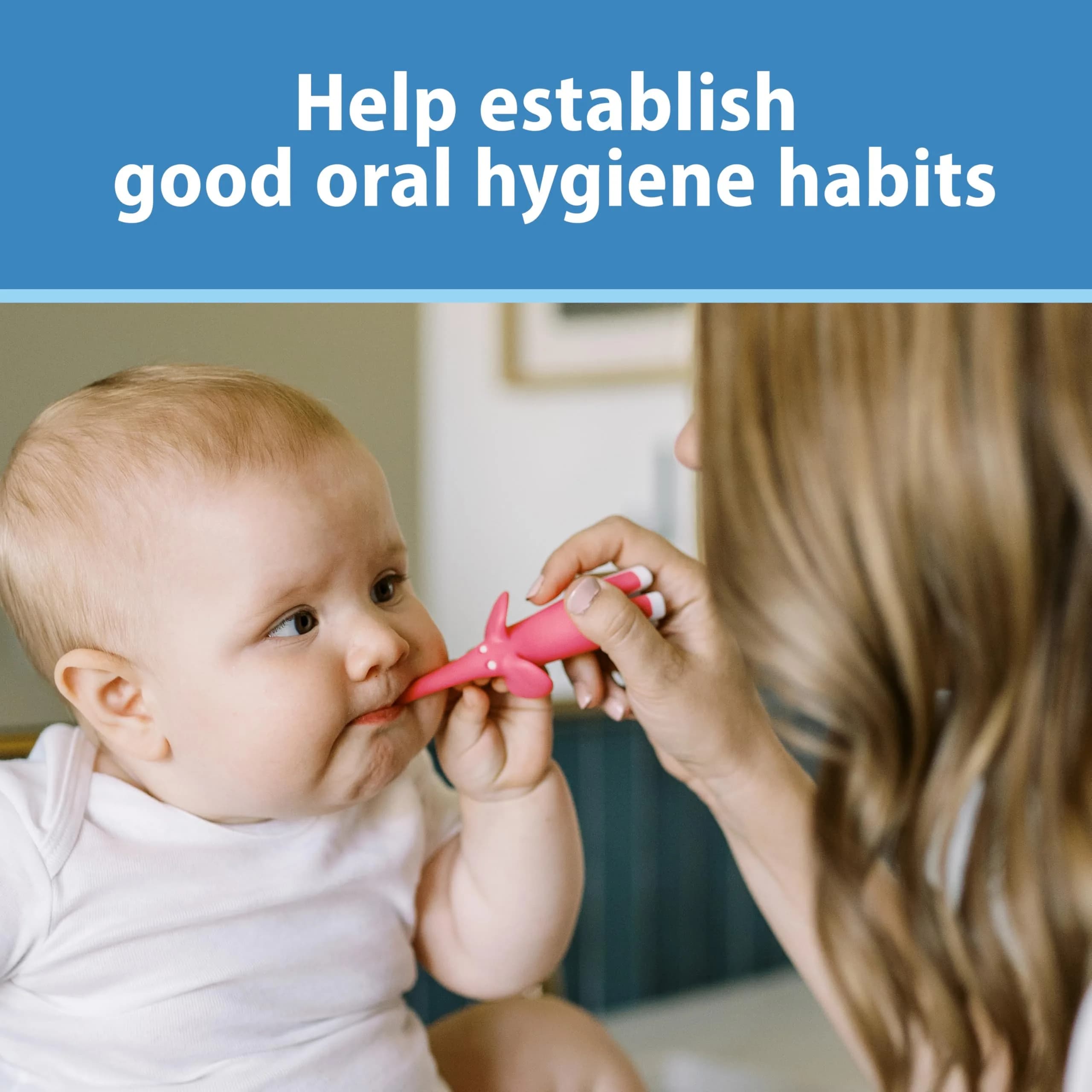 Dr. Brown's Infant-to-Toddler Toothbrush Elephant Pink 0-3 Years | BPA-Free Soft Bristle Training Brush - view 6