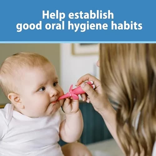 Dr. Brown's Infant-to-Toddler Toothbrush Elephant Pink 0-3 Years | BPA-Free Soft Bristle Training Brush thumbnail 6