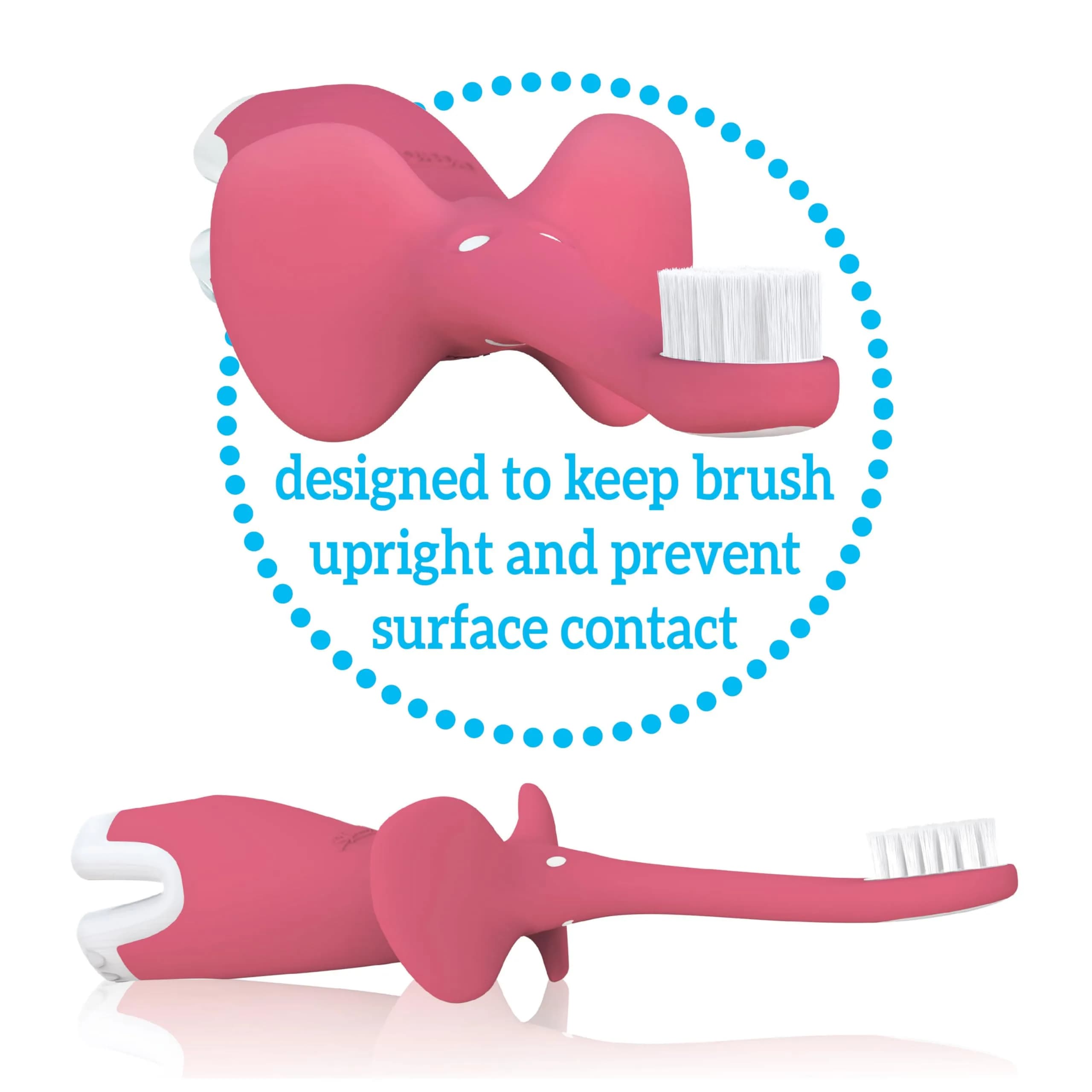 Dr. Brown's Infant-to-Toddler Toothbrush Elephant Pink 0-3 Years | BPA-Free Soft Bristle Training Brush - view 8