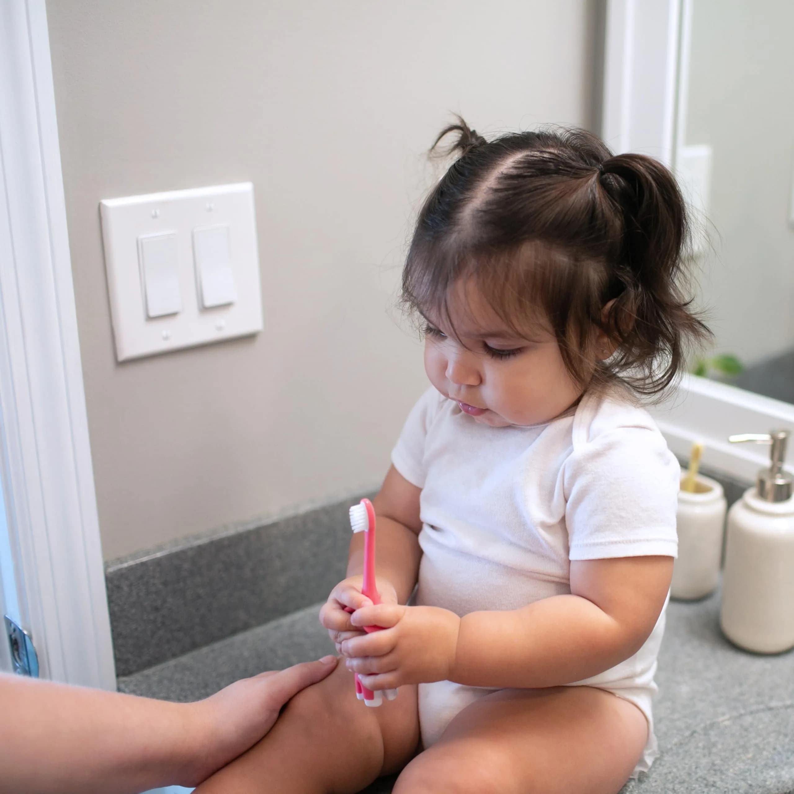 Dr. Brown's Infant-to-Toddler Toothbrush Elephant Pink 0-3 Years | BPA-Free Soft Bristle Training Brush - view 9