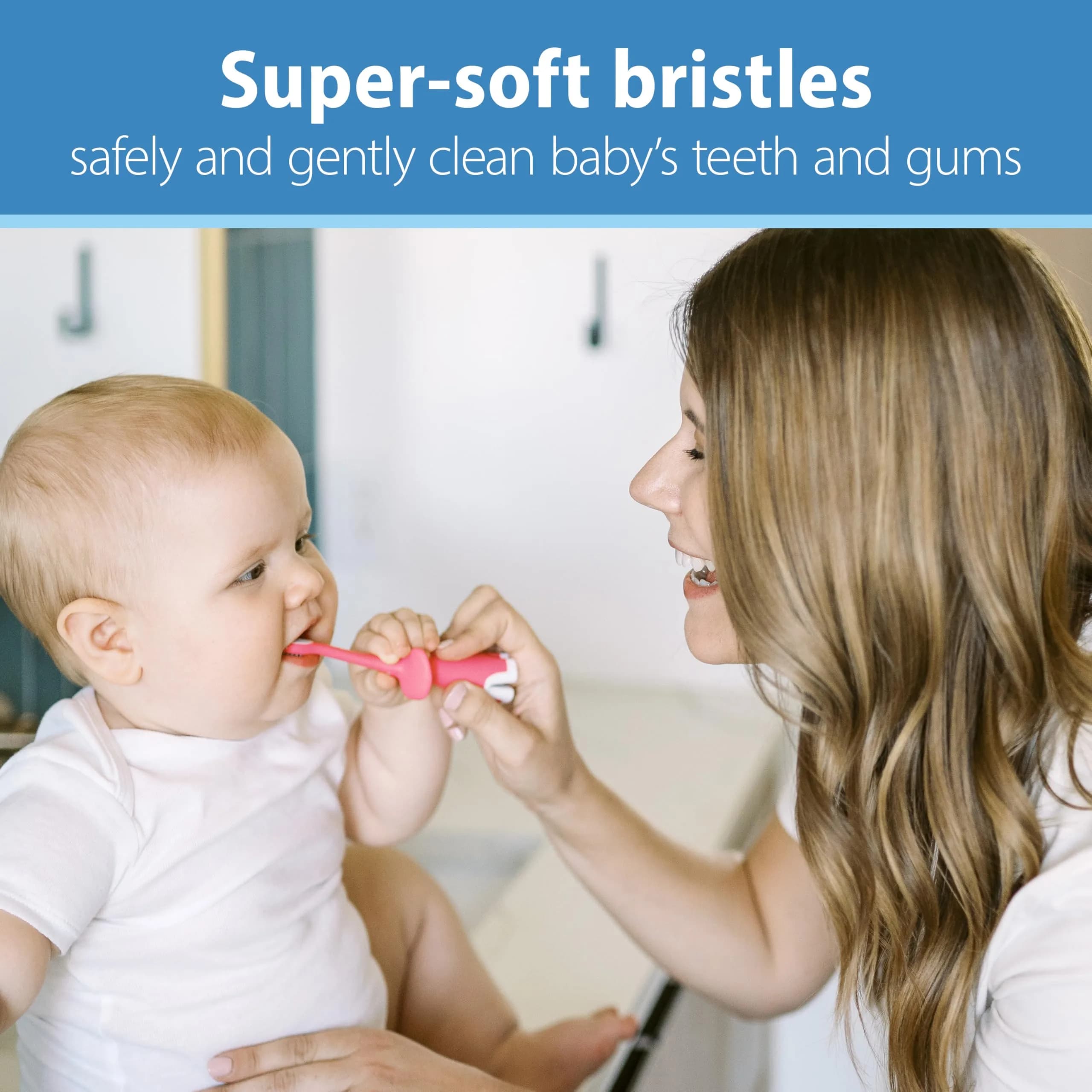 Dr. Brown's Infant-to-Toddler Toothbrush Elephant Pink 0-3 Years | BPA-Free Soft Bristle Training Brush - view 2