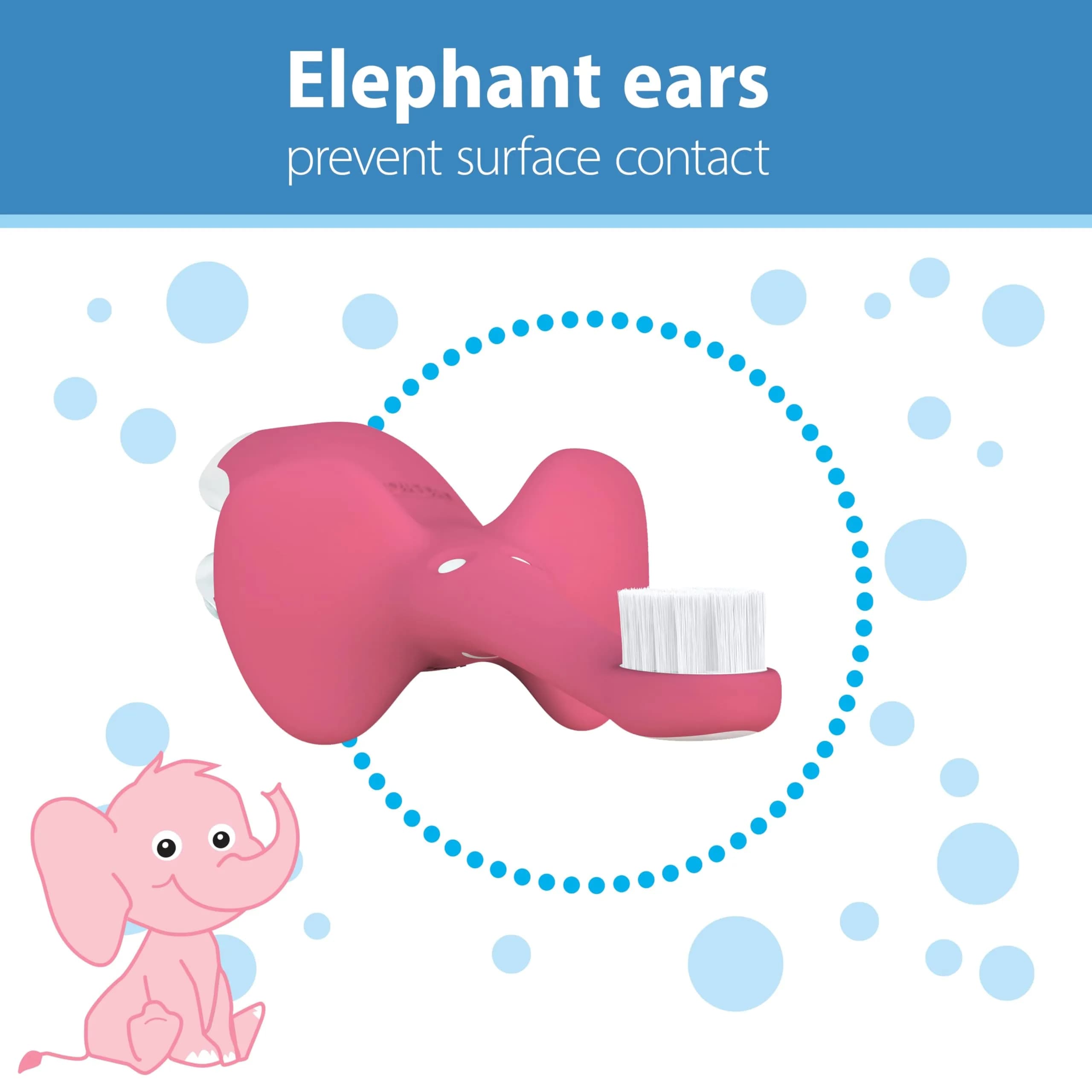 Dr. Brown's Infant-to-Toddler Toothbrush Elephant Pink 0-3 Years | BPA-Free Soft Bristle Training Brush - view 4