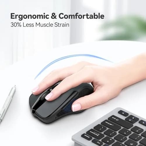 TECKNET M003 Wireless Ergonomic Computer Mouse - Grey, 2600 DPI, 2.4G thumbnail 4