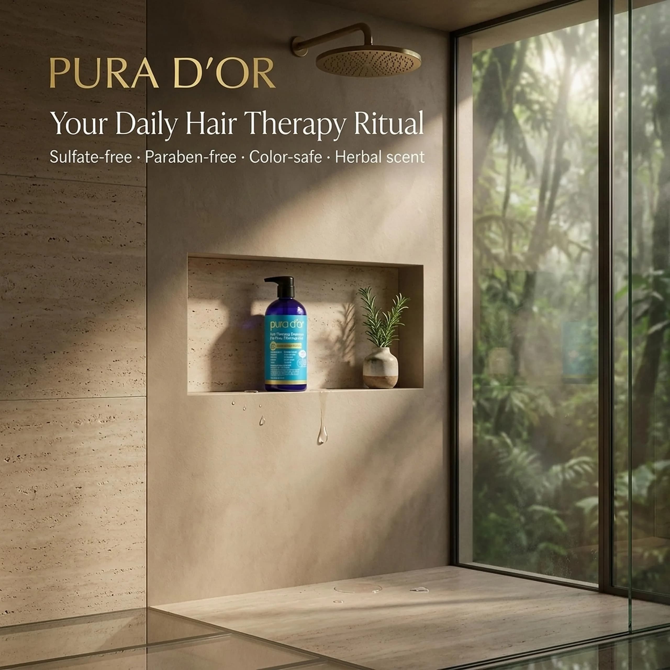 PURA D'OR Hair Thinning Therapy Biotin Shampoo Original Scent 473ml (16 Fl Oz) | Clinically Tested for Thicker Hair - view 6