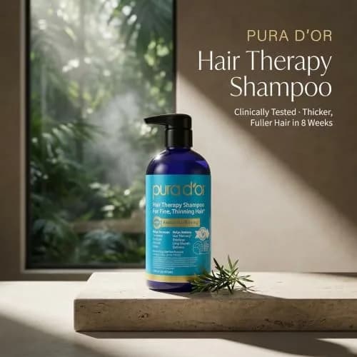 PURA D'OR Hair Thinning Therapy Biotin Shampoo Original Scent 473ml (16 Fl Oz) | Clinically Tested for Thicker Hair thumbnail 2