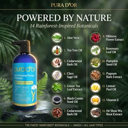 PURA D'OR Hair Thinning Therapy Biotin Shampoo Original Scent 473ml (16 Fl Oz) | Clinically Tested for Thicker Hair thumbnail 3