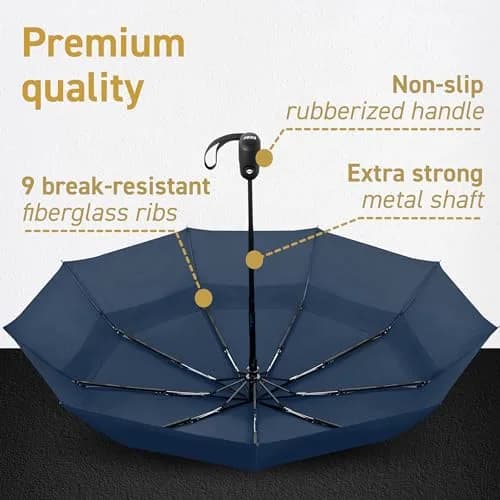 EEZ-Y Windproof Travel Umbrella Auto Open Close 42" | Compact & Wind Resistant thumbnail 4