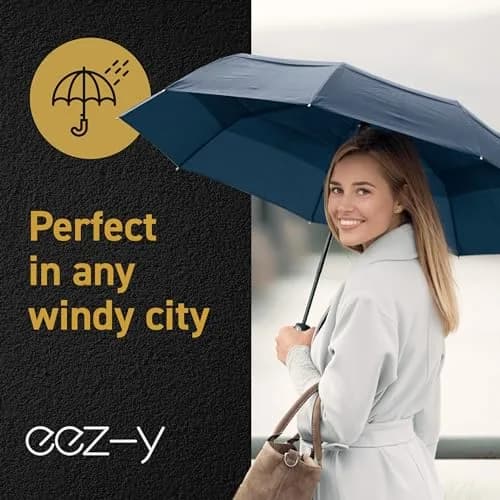 EEZ-Y Windproof Travel Umbrella Auto Open Close 42" | Compact & Wind Resistant thumbnail 9