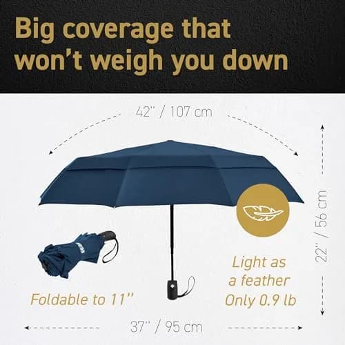 EEZ-Y Windproof Travel Umbrella Auto Open Close 42" | Compact & Wind Resistant thumbnail 2