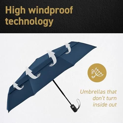 EEZ-Y Windproof Travel Umbrella Auto Open Close 42" | Compact & Wind Resistant thumbnail 3