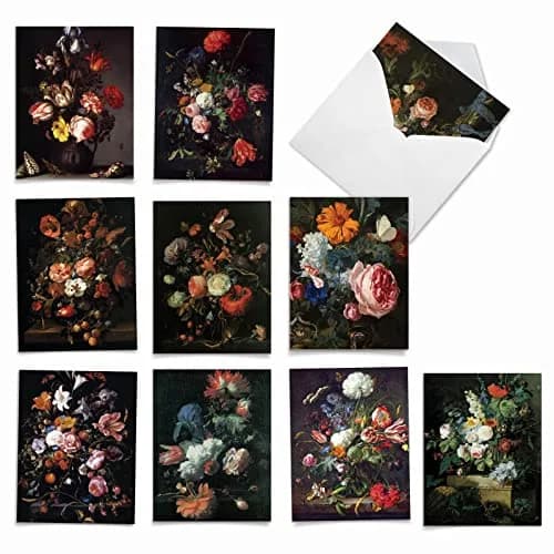 The Best Card Company 10 Mini Blank Floral Notecards | Assorted All Occasions, 4" x 5" thumbnail 1