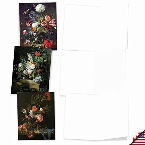 The Best Card Company 10 Mini Blank Floral Notecards | Assorted All Occasions, 4" x 5" thumbnail 4