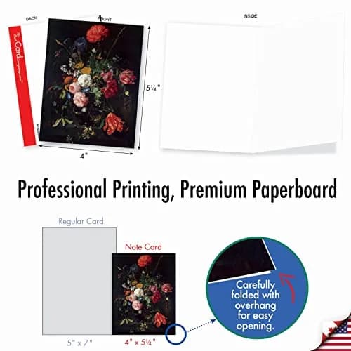 The Best Card Company 10 Mini Blank Floral Notecards | Assorted All Occasions, 4" x 5" thumbnail 6