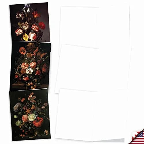 The Best Card Company 10 Mini Blank Floral Notecards | Assorted All Occasions, 4" x 5" thumbnail 2