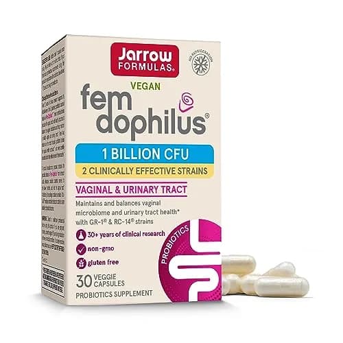 Jarrow Formulas Fem-Dophilus Probiotics Vaginal & Urinary Tract Support 30 Capsules | 1 Billion CFU Clinically Studied Strains thumbnail 1