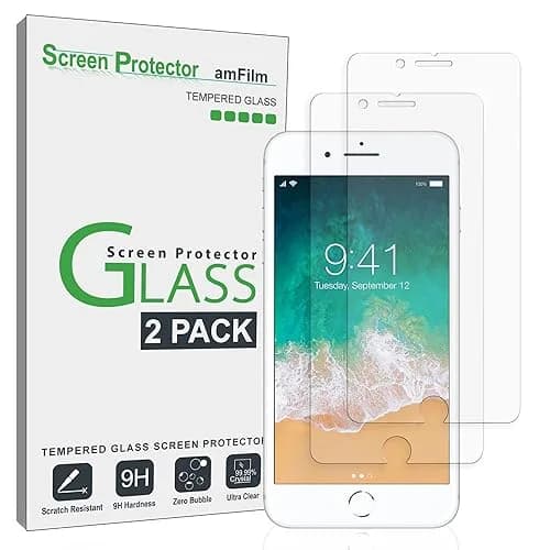 amFilm Essential Screen Protector for iPhone SE 3/2 iPhone 8/7/ 6S/6 4.7" | HD Clear, 9H Scratch Resistance thumbnail 1