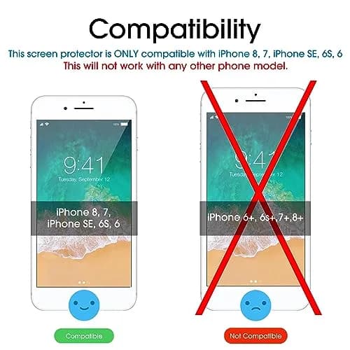 amFilm Essential Screen Protector for iPhone SE 3/2 iPhone 8/7/ 6S/6 4.7" | HD Clear, 9H Scratch Resistance thumbnail 2