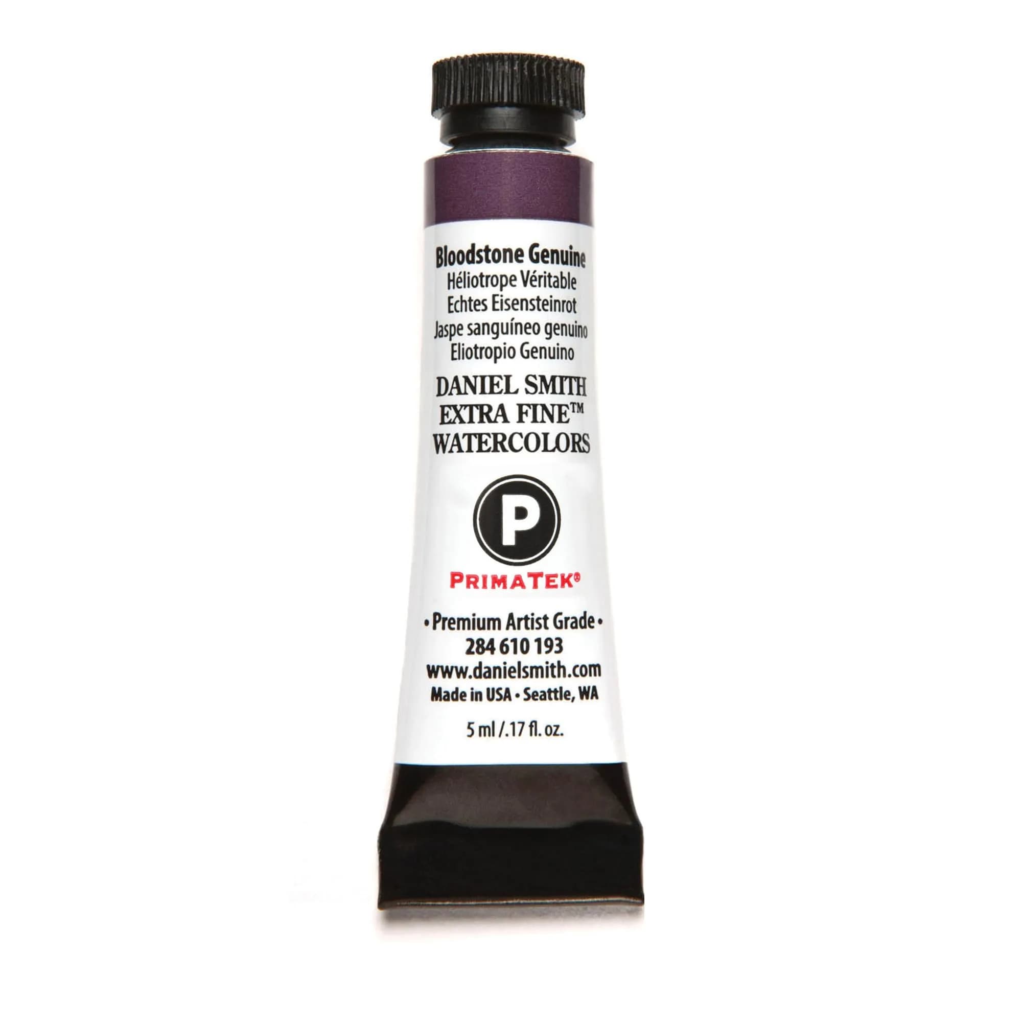 Daniel Smith Extra Fine Watercolor Paint, 5ml Tube, Bloodstone Genuine, 0.17 Fl Oz | Unique mineral pigment, lightfast, granulating watercolor for artists — Bloodstone Genuine