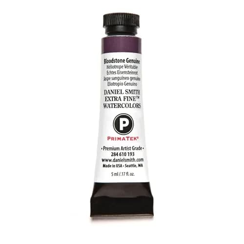 Daniel Smith Extra Fine Watercolor Paint, 5ml Tube, Bloodstone Genuine, 0.17 Fl Oz | Unique mineral pigment, lightfast, granulating watercolor for artists thumbnail 1