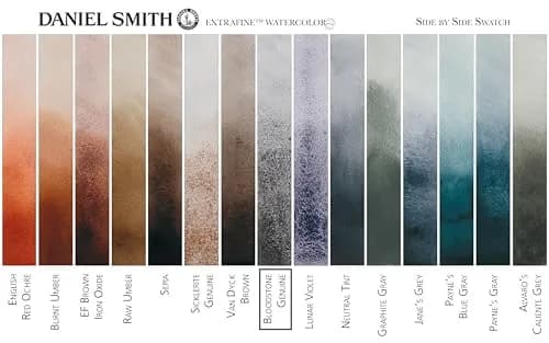 Daniel Smith Extra Fine Watercolor Paint, 5ml Tube, Bloodstone Genuine, 0.17 Fl Oz | Unique mineral pigment, lightfast, granulating watercolor for artists thumbnail 3