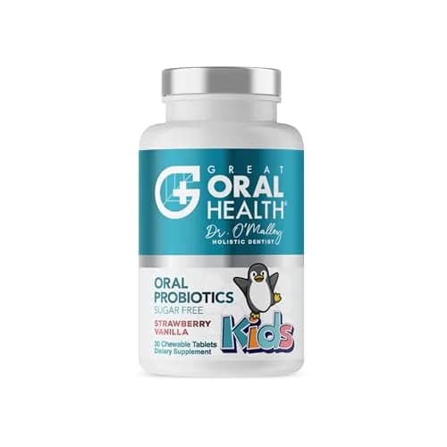 Great Oral Health Strawberry Vanilla Oral Probiotics 30 Chewable Tablets | Dentist Formulated for Kids thumbnail 1
