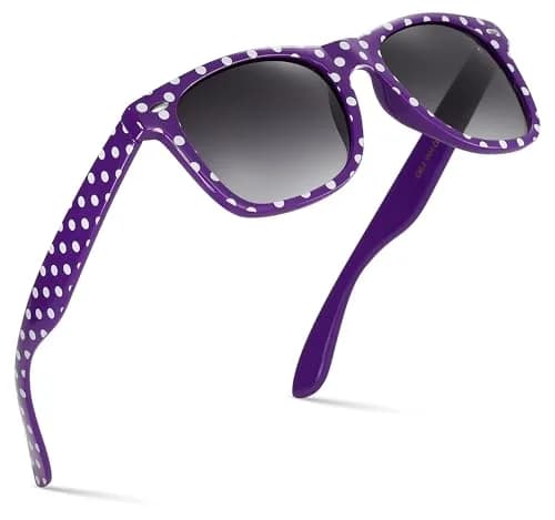 Retro Rewind Trendy Polka Dot Sunglasses for Women UV400 Protection | Vintage Style, Gradient Smoke Lenses thumbnail 1
