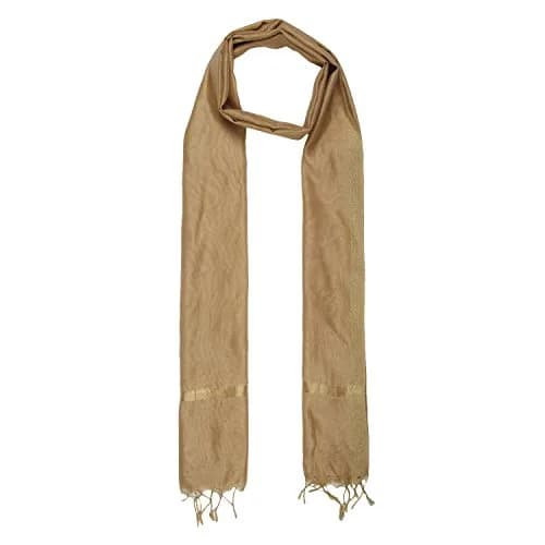 DUPATTA BAZAAR Plain Gold Blended Silk Dupatta 2.4 m (8 ft) | Elegant Ethnic Accessory thumbnail 4