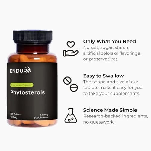 Endurance Products Phytosterols 450mg | Cholesterol & Prostate Support, 180 Tablets thumbnail 5